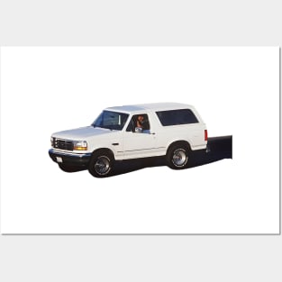 OJ - White Ford Bronco Posters and Art